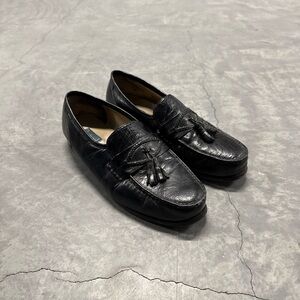 Men's Black Leather Tassel Loafers